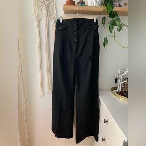 Topshop corset waistband wide leg pants